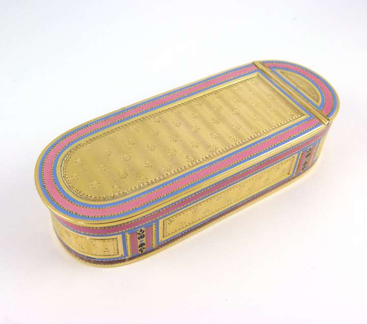 Louis XVI oblong gold and enamel gold box